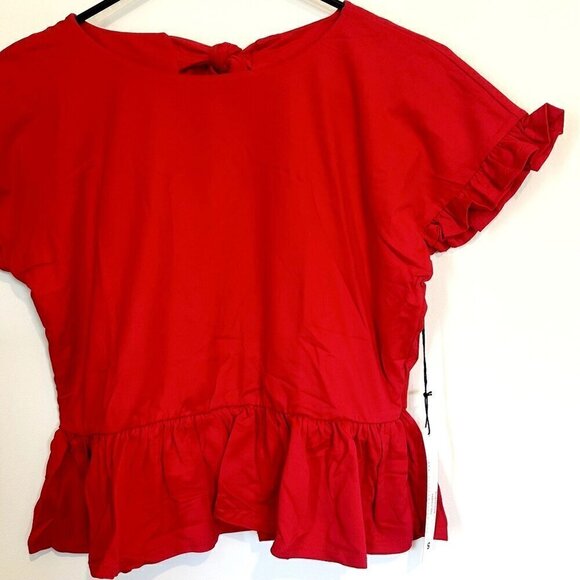 NWT REVOLVE Susana Monaco Red Short Sleeve Top - Size Small - Picture 2 of 7